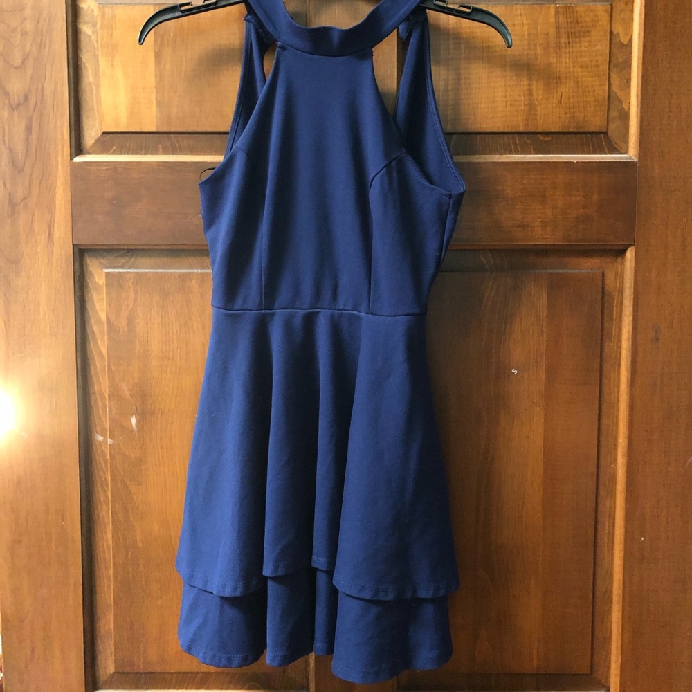 High Neck, Open Back Skater Dress